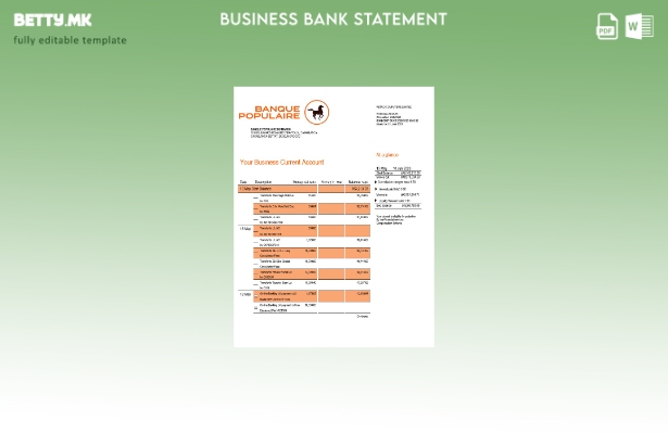 Модерен стил Banque Populaire du Maroc Деловна изјава за Word и PDF Шаблон